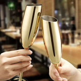Elegant Stainless Steel Beveled Champagne Goblets - Julia M LifeStyles