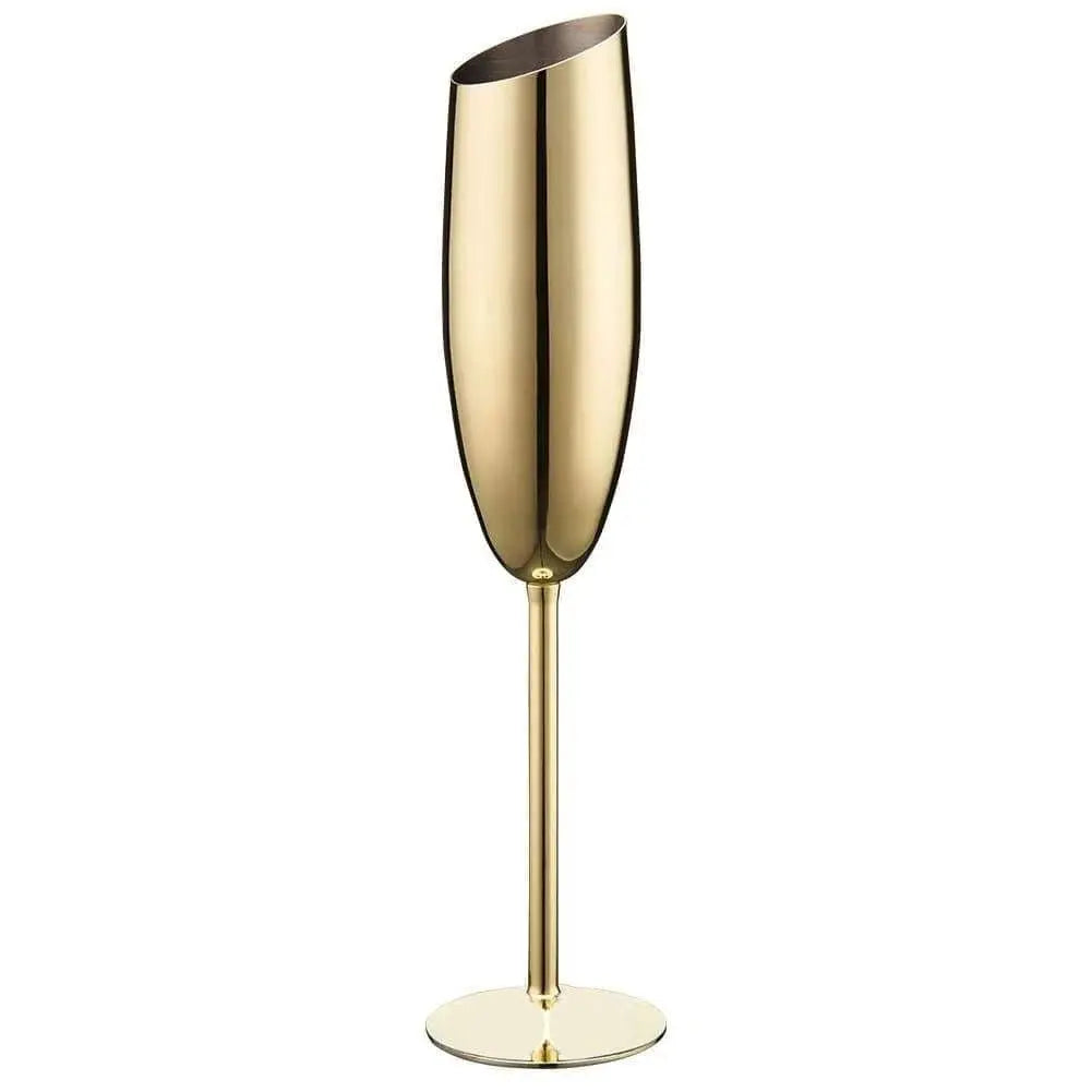 Elegant Stainless Steel Beveled Champagne Goblets - Julia M LifeStyles