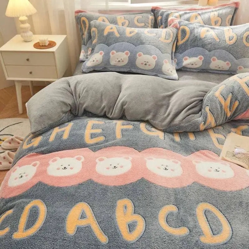 Cartoon Velvet Quilt Cover - Julia M LifeStyles