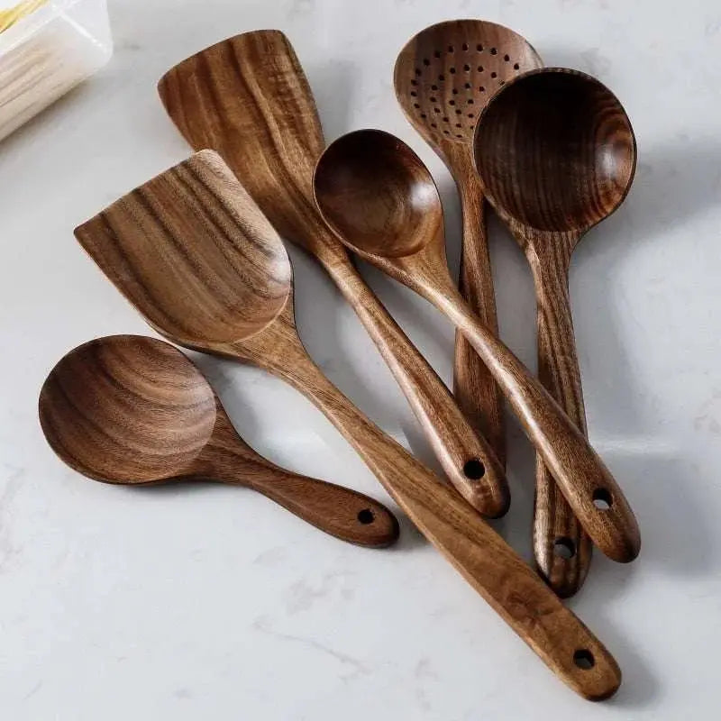 Teak Wood Kitchen Tool Set - Julia M LifeStyles