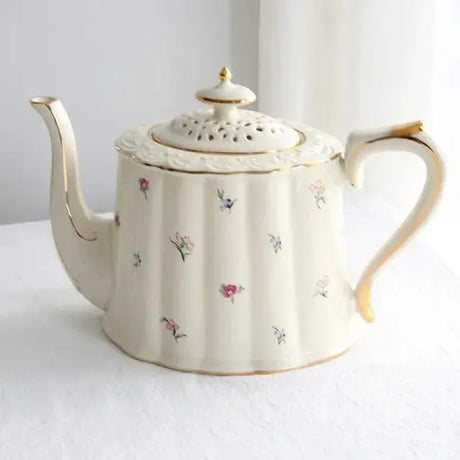 Elegant White & Gold Bone China Teapot and Mug Set for 3 - Julia M LifeStyles