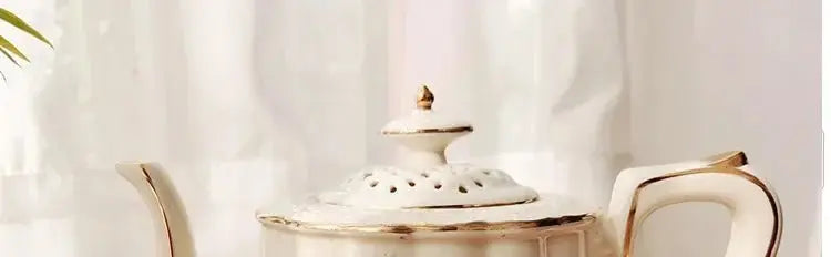 Elegant White & Gold Bone China Teapot and Mug Set for 3 - Julia M LifeStyles