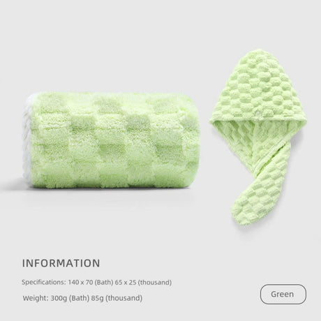 Cotton Towel Set with Hair-Drying Cap - Julia M LifeStyles