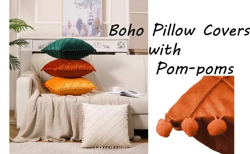 Retro Ear Pillow Living Room Sofa Solid Color Tassel Cushion Without Core Bed Big Pillow Waist Back Office Chair - Julia M LifeStyles