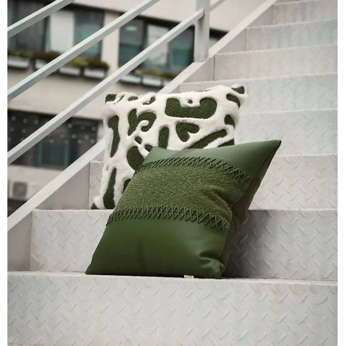 Modern Minimalist Ins Style Cream Style Pillow Classy Green Abstract Graphic Accessible Luxury Classy Hotel Sofa Cushion - Julia M LifeStyles