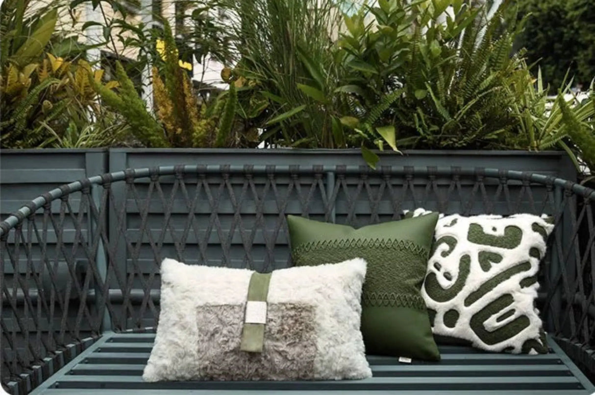 Modern Minimalist Ins Style Cream Style Pillow Classy Green Abstract Graphic Accessible Luxury Classy Hotel Sofa Cushion - Julia M LifeStyles