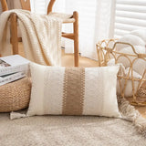 Bohemian Linen Fringed Throw Pillow Cover – Embroidered Decorative Cushion - Julia M LifeStyles