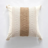 Bohemian Linen Fringed Throw Pillow Cover – Embroidered Decorative Cushion - Julia M LifeStyles