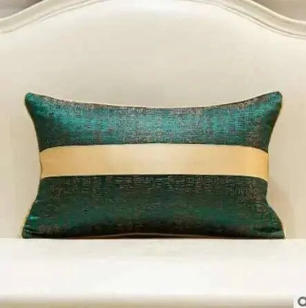 Blue Gold Jacquard Cushion Cover - Julia M LifeStyles