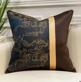 Blue Gold Jacquard Cushion Cover - Julia M LifeStyles