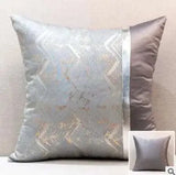 Blue Gold Jacquard Cushion Cover - Julia M LifeStyles