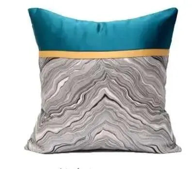 Blue Gold Jacquard Cushion Cover - Julia M LifeStyles