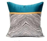 Blue Gold Jacquard Cushion Cover - Julia M LifeStyles
