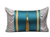 Blue Gold Jacquard Cushion Cover - Julia M LifeStyles