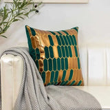 Blue Gold Jacquard Cushion Cover - Julia M LifeStyles
