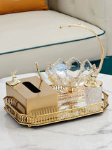 Luxurious Golden Alloy Tissue Box for Modern Living Spaces - Julia M LifeStyles