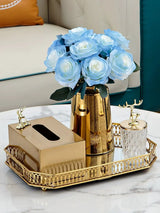 Luxurious Golden Alloy Tissue Box for Modern Living Spaces - Julia M LifeStyles