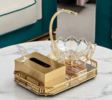 Luxurious Golden Alloy Tissue Box for Modern Living Spaces - Julia M LifeStyles
