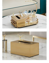 Luxurious Golden Alloy Tissue Box for Modern Living Spaces - Julia M LifeStyles
