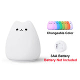 Touch Night Light Colorful Cat Silicone Animal Light Led Cartoon Lamp Bedroom Decoration Lights Bedside Lighting eprolo