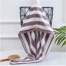 Ladies' Stripe Quick-Dry Hair Towel & Bath Cap - Julia M LifeStyles