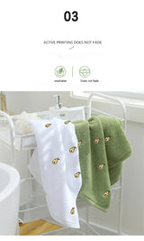 Women Bath Bathroom Embroidered Avocado Cotton Towel Face Towel Adult Soft Absorbent - Julia M LifeStyles