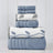 Ultra Soft 6-Piece Organic Cotton Towel Set - Blue Jacquard/Solid - Julia M LifeStyles