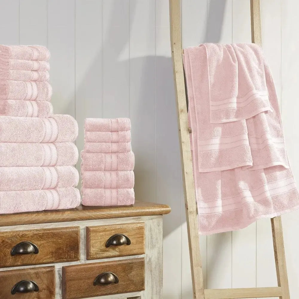 Modern Threads 18 Piece Luxury Adult Bath Towel Set, Blush - Julia M LifeStyles