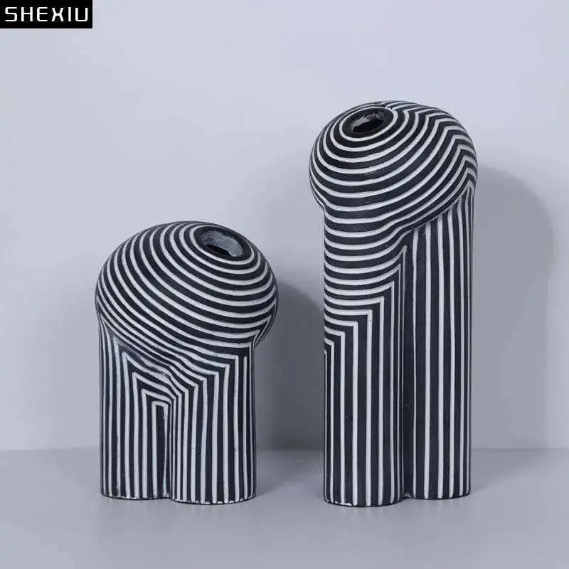 Resin Zebra Texture Vase: Modern Home Decor - Julia M LifeStyles