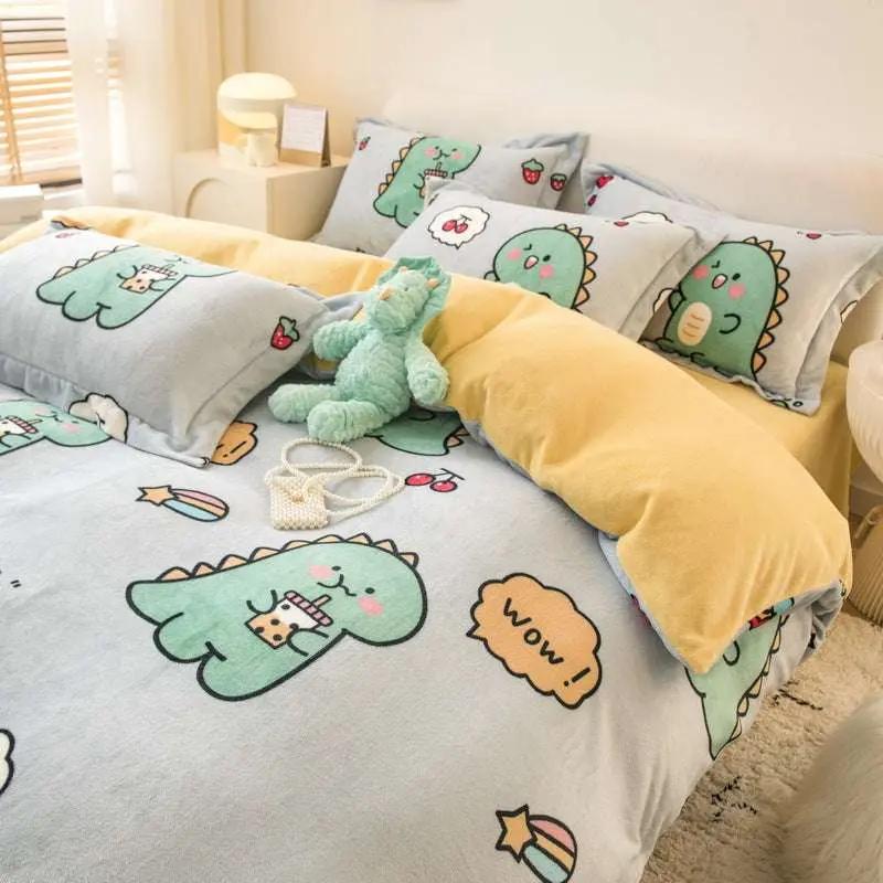 Thickened Winter Milk Velvet Bedding Set - Julia M LifeStyles