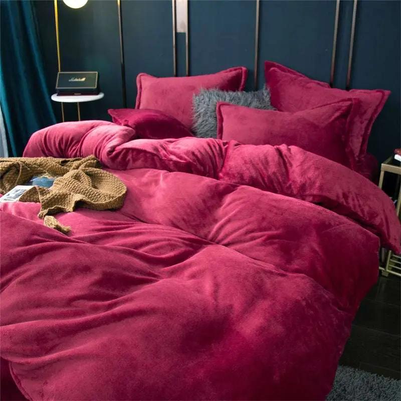 Warm Yellow Plush Double-sided Fleece Quilt Cover - Julia M LifeStyles