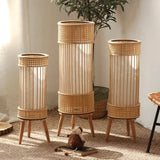 "Japanese Bamboo Vine Weave Floor Lamp & Candle Holder" - Julia M LifeStyles
