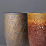 Japanese Vintage Tea Cup Set Ceramic Coffee Mug Rust Glaze Milk Cafe Cup with Wood Handle Water Cup Teacup Home Office Drinkware - Julia M LifeStyles