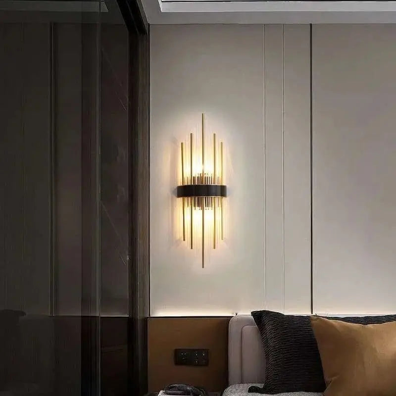 Gold/Black Modern Crystal Wall Lamp - Julia M LifeStyles