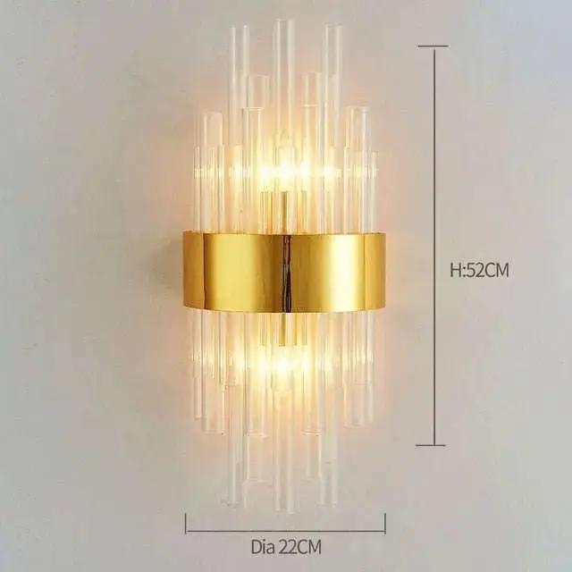 Modern Light Luxury Crystal Gold Wall Lamps - Julia M LifeStyles