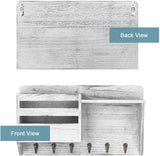 Elegant Wooden Wall Mounted Key and Mail Organizer with 6 Hooks - Julia M LifeStyles