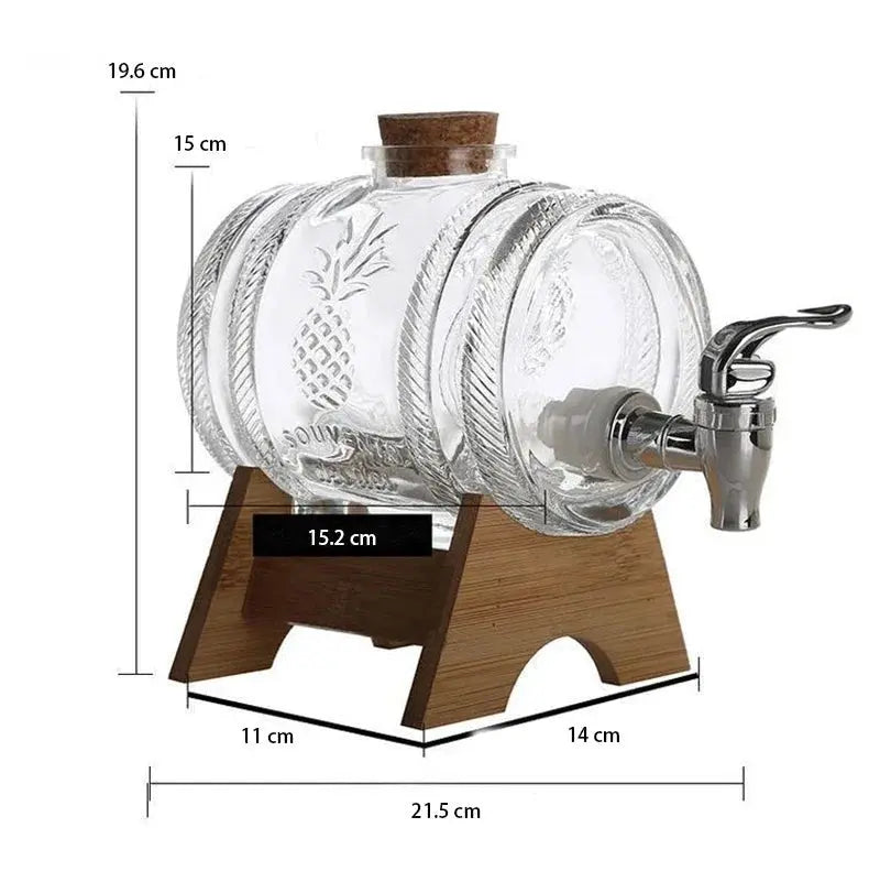 Elegant Lead-Free Glass Whiskey Decanter with Wooden Support - Julia M LifeStyles