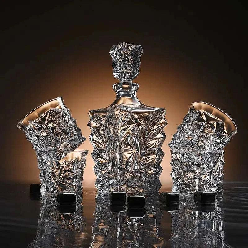 Exquisite 7-Piece Crystal Glass Wine Decanter Set - Julia M LifeStyles