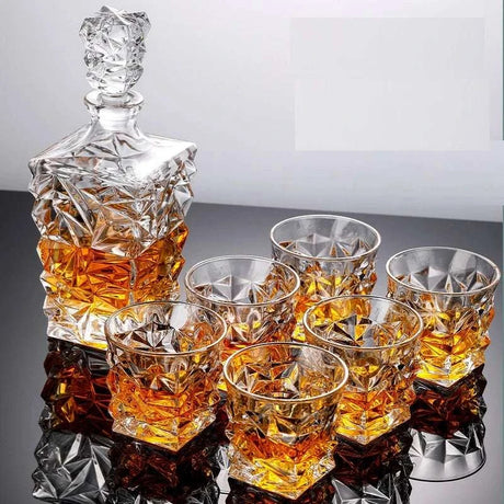 Exquisite 7-Piece Crystal Glass Wine Decanter Set - Julia M LifeStyles