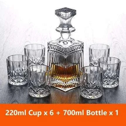Exquisite 7-Piece Crystal Glass Wine Decanter Set - Julia M LifeStyles