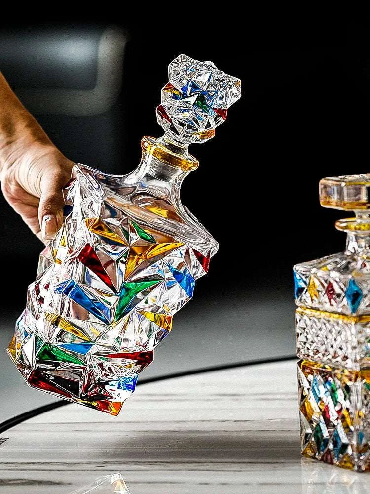 Hand-Painted European Luxury Wine Bottle & Glass Set - Julia M LifeStyles