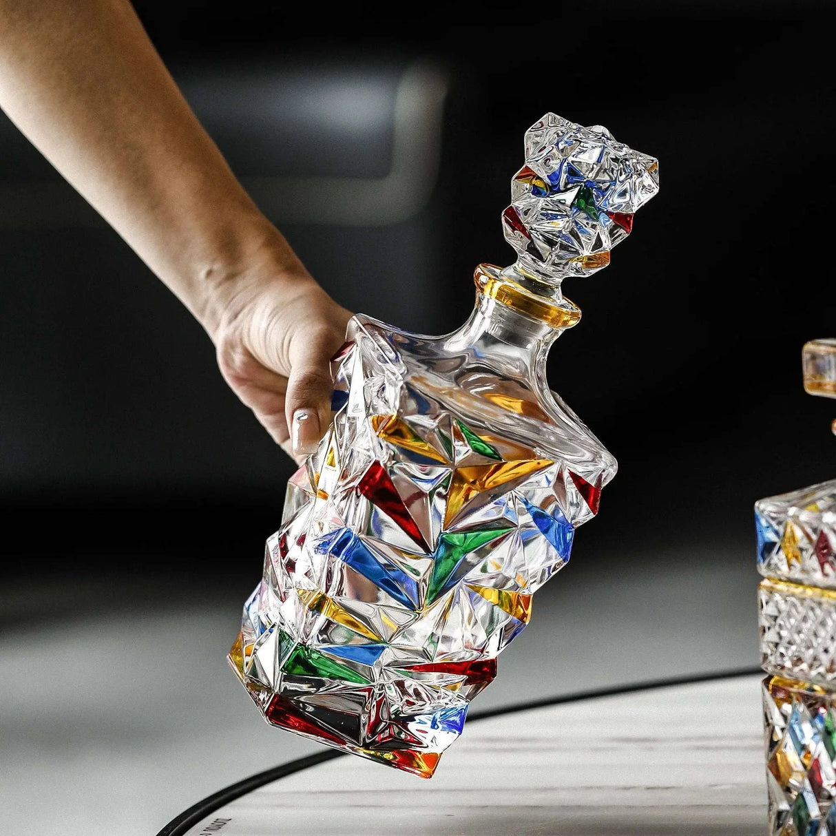 Hand-Painted European Luxury Wine Bottle & Glass Set - Julia M LifeStyles