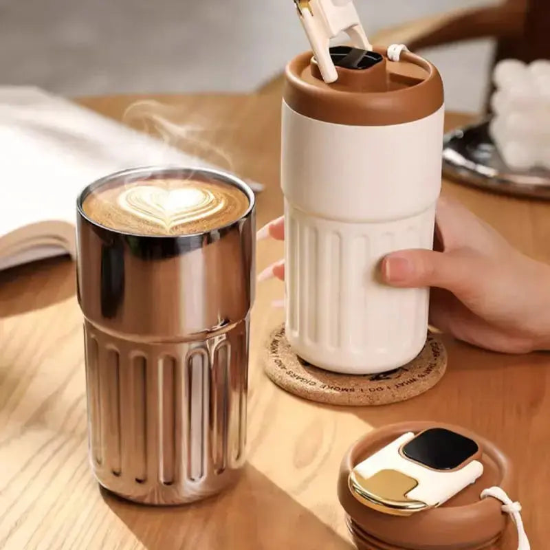 Smart LED Temperature Display Stainless Steel Coffee Cup 🌡️  Julia M Home & Kitchen   