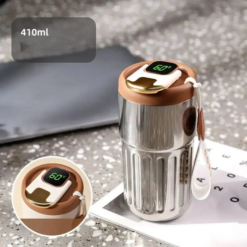 Smart LED Temperature Display Stainless Steel Coffee Cup 🌡️  Julia M Home & Kitchen Silver Coffee  