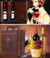 Elegant Leather Wine Gift Box - Julia M LifeStyles