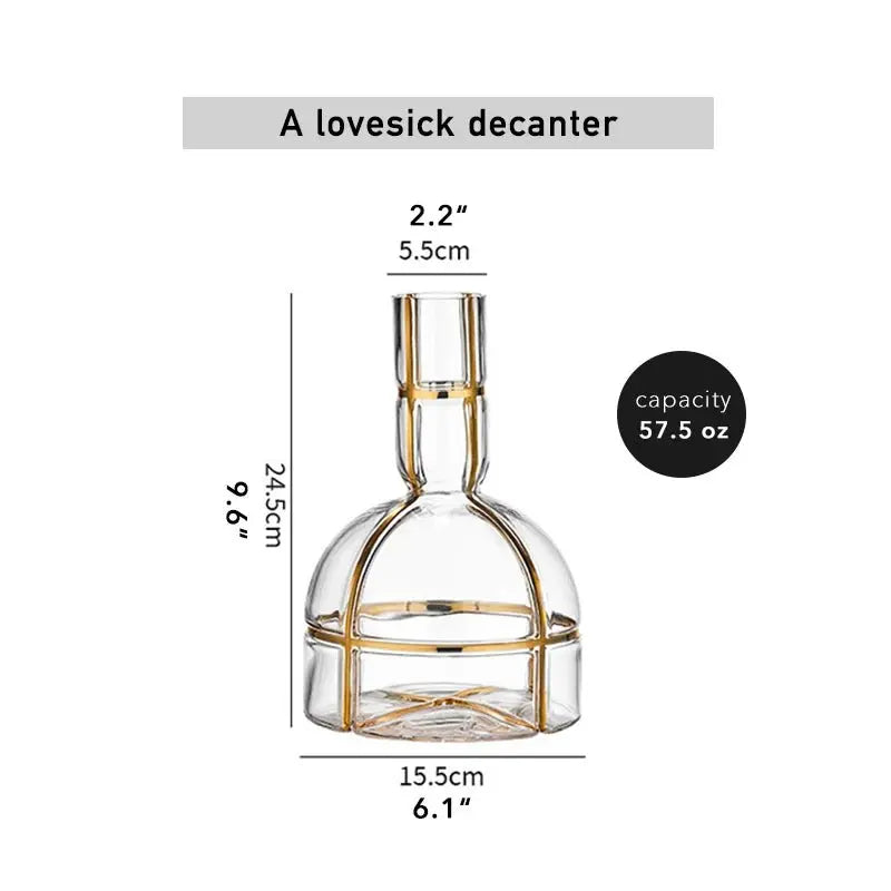 Lovesick Elegance Lead-Free Crystal Red Wine Decanter - Julia M LifeStyles