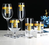 Nordic Gold Edge Elegant Crystal Goblet - Julia M LifeStyles