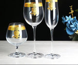 Nordic Gold Edge Elegant Crystal Goblet - Julia M LifeStyles