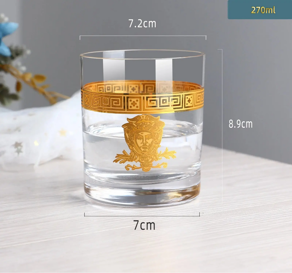 Nordic Gold Edge Elegant Crystal Goblet - Julia M LifeStyles