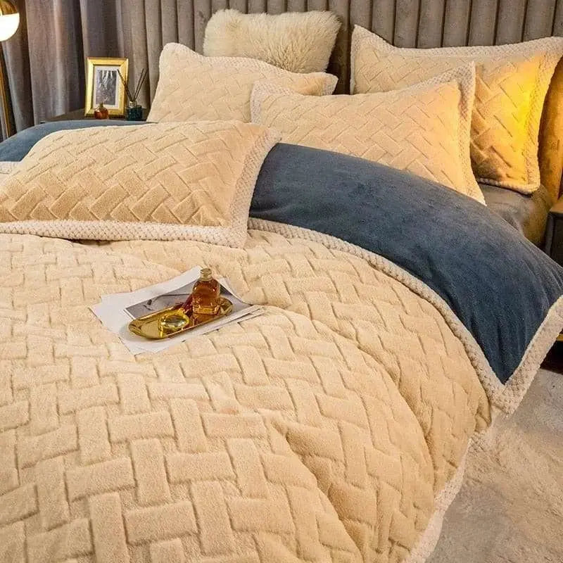 Luxury Fluffy Soft Velvet Duvet Cover Bed Set - Julia M LifeStyles